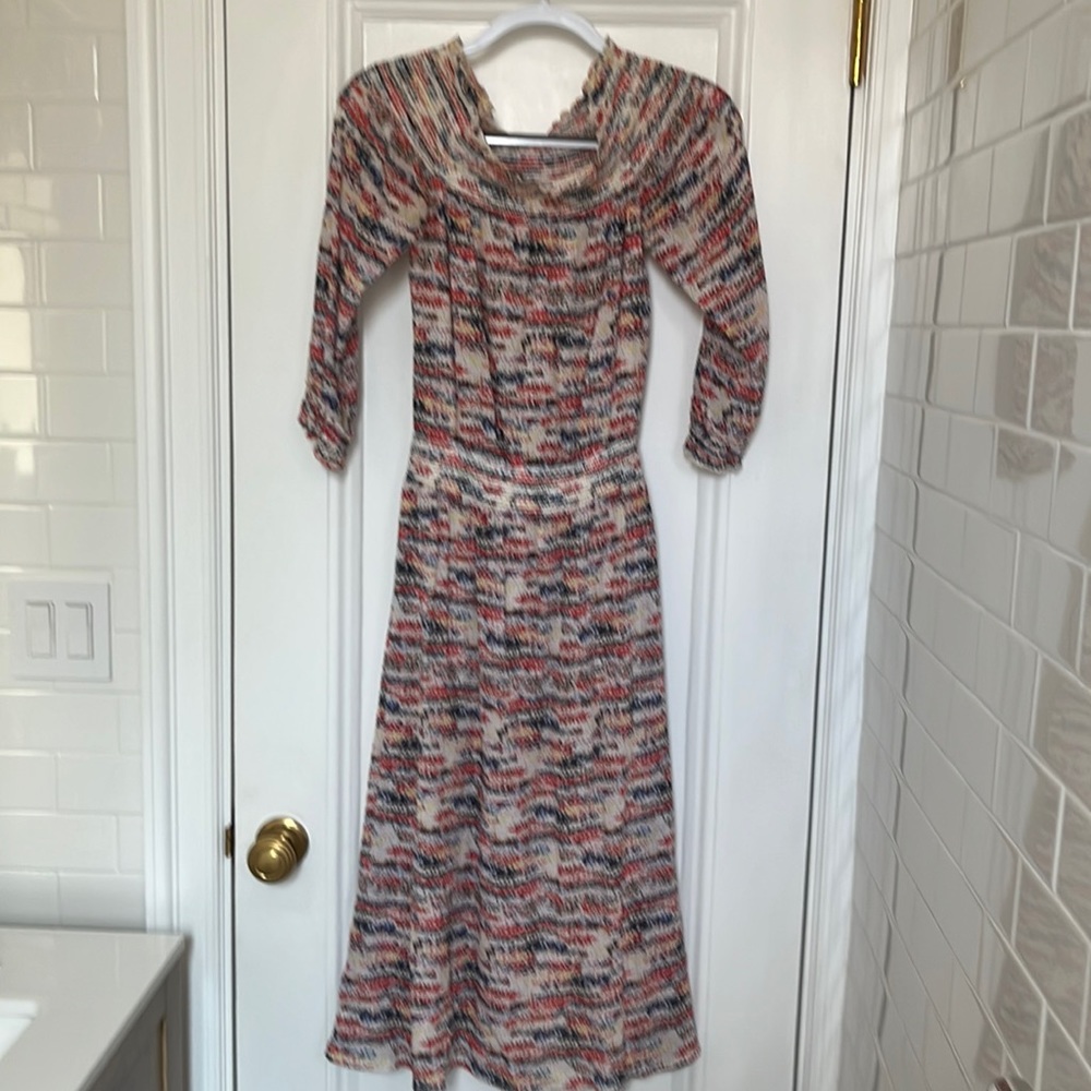 Tory Burch Smocked Detail/Off the Shoulder Dress